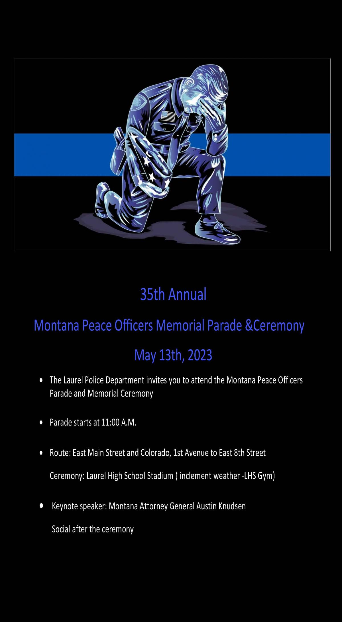 35th Annual Montana Peace Officers Memorial Parade & Ceremony 